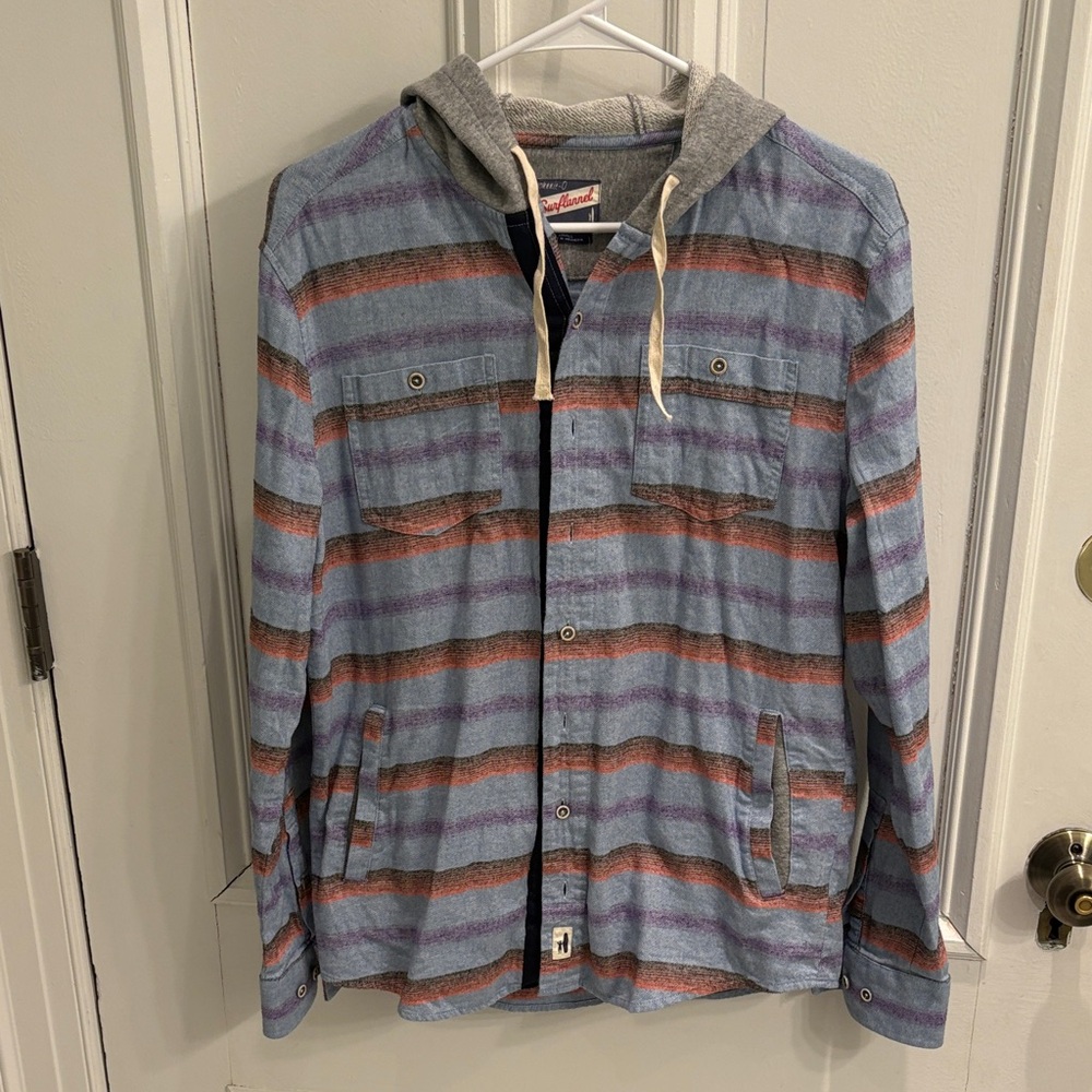 Johnnie-O Flannel Hooded Shacket for Men
